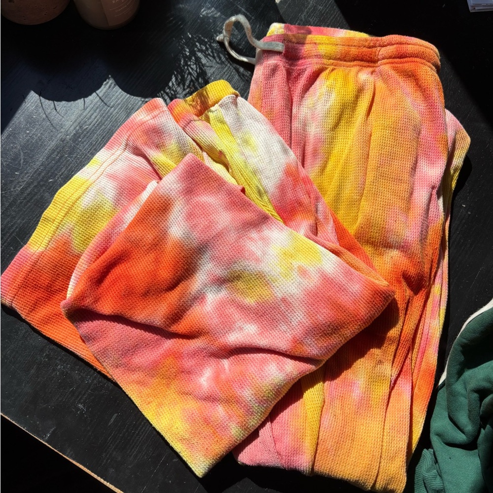 LONELY GHOST Tie-Dye Track Pants - Pink, Orange, Yellow